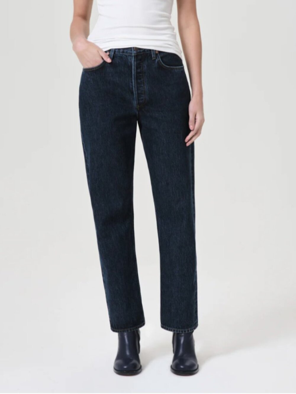 NWT Agolde 90's Pinch Waist High Rise Straight Pendulum 100Cotton Jeans Denim 32